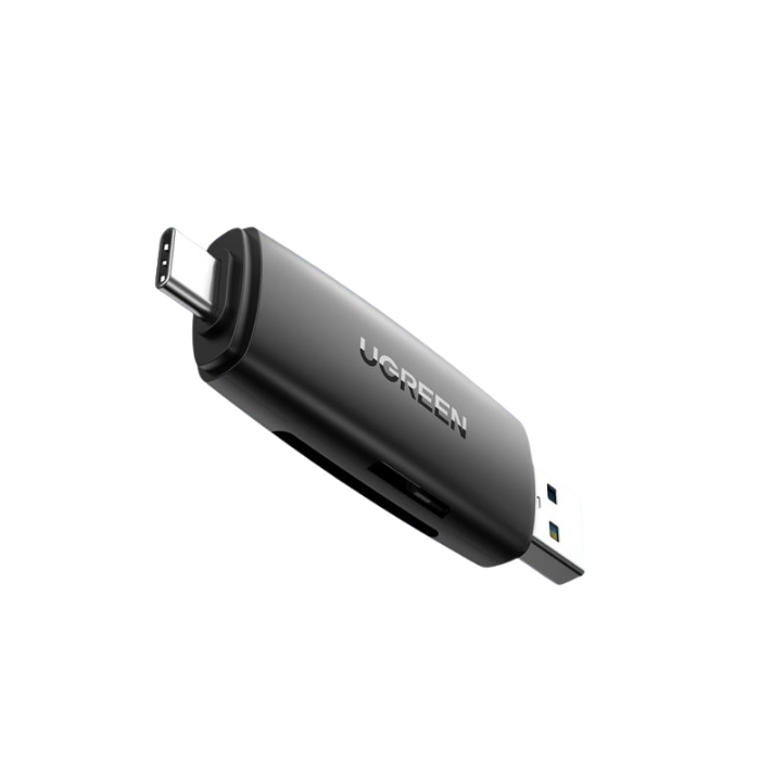 80191 USB-C +USB TF/SD 3.0 Card Reader Black
