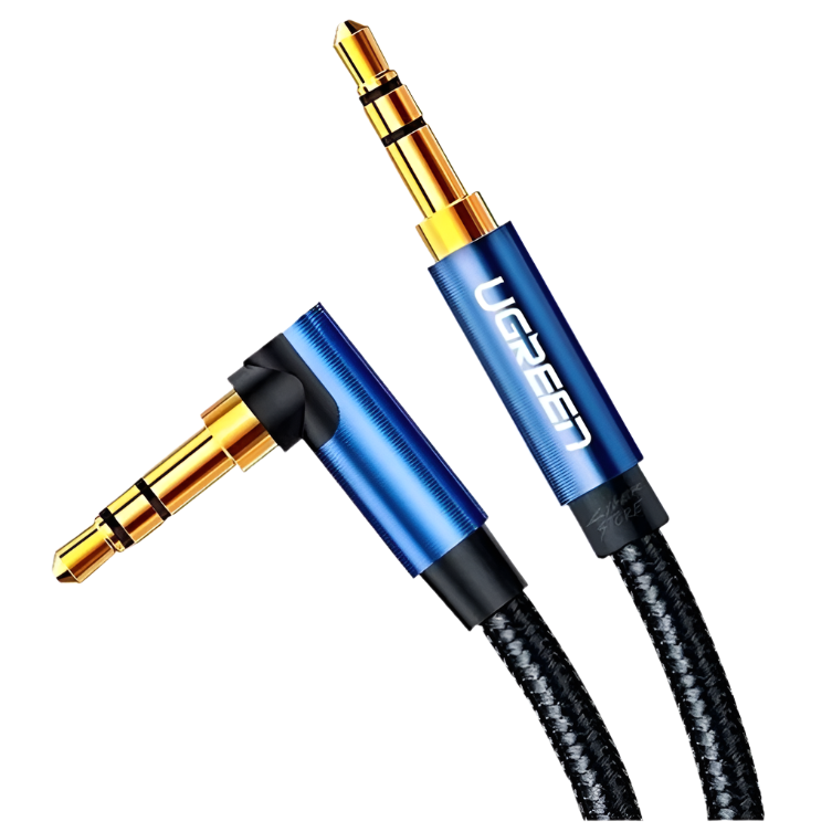 Ugreen 3.5mm Metal Cable Male Cable Gold Plated Metal Case with Braid 5M (Blue)