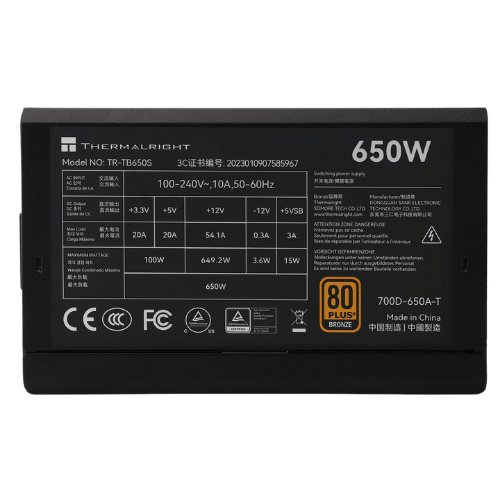 Thermalright TB-650S 650W 80 Plus Bronze pic 5