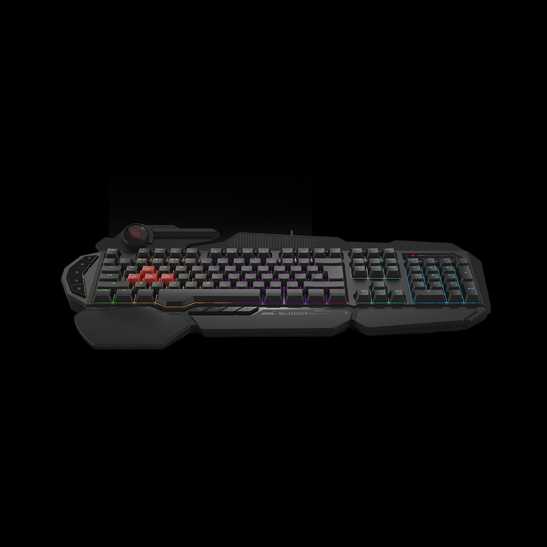 Bloody B310N Neon Illuminated Gaming Keyboard with ergonomic design, neon backlighting, anti-ghosting keys, and high-precision switches for gaming