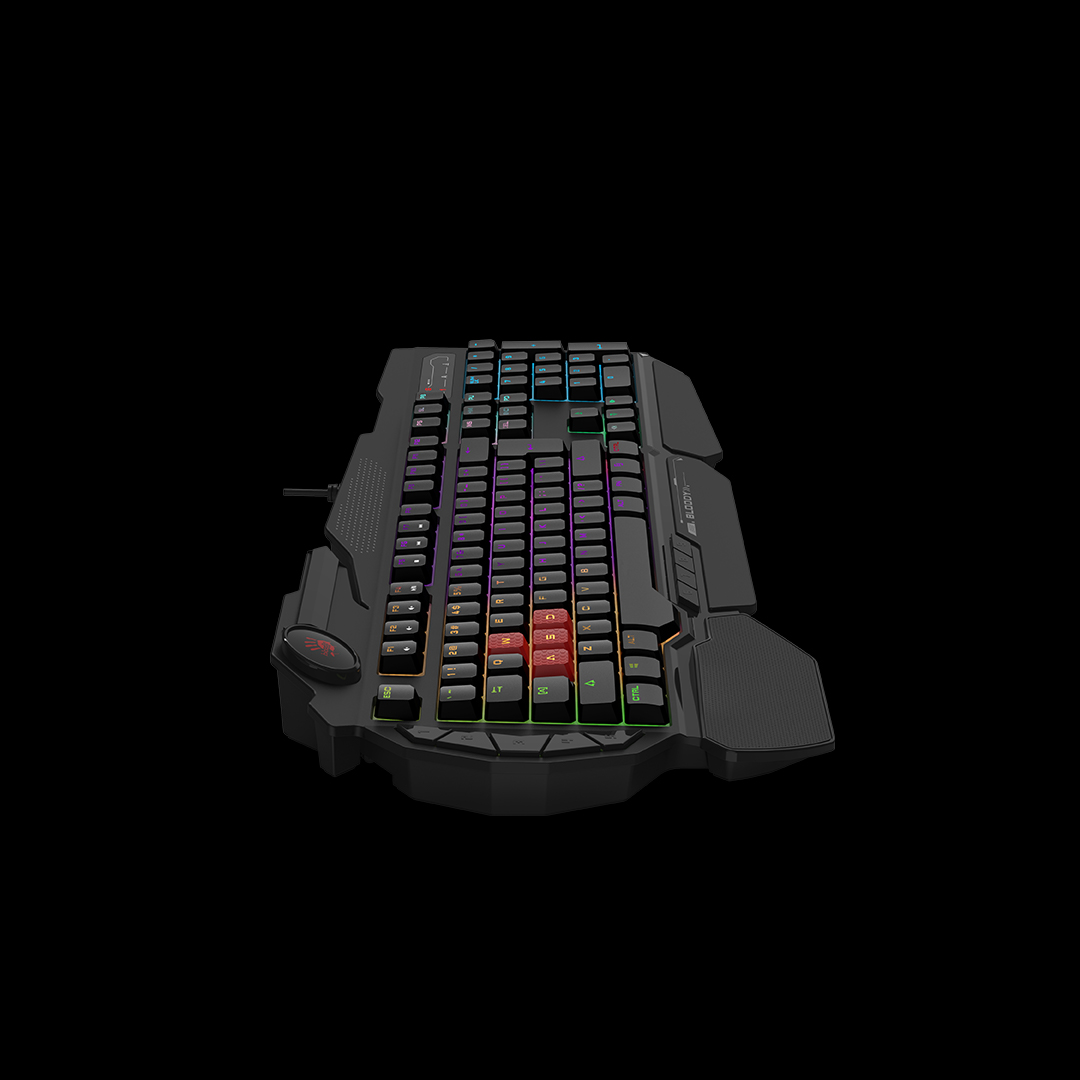 Bloody B310N Neon Illuminated Gaming Keyboard with ergonomic design, neon backlighting, anti-ghosting keys, and high-precision switches for gaming
