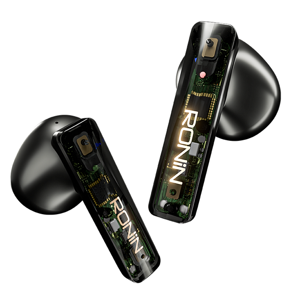 Ronin R-7090 Iron Edge earbuds with charging case