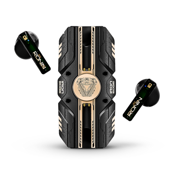 Ronin R-7090 Iron Edge earbuds with charging case