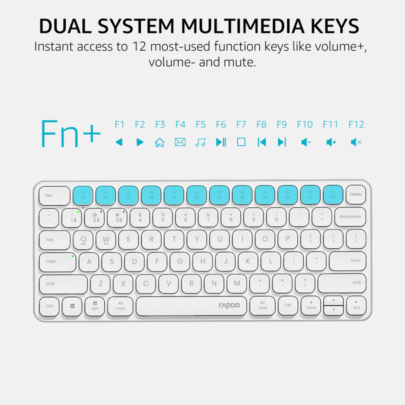 RAPOO E9050L Multi-mode wireless Keyboard  US_White