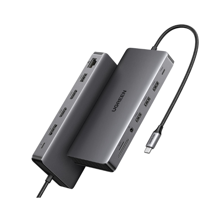 15978 USB-C to 2*USB-A 3.2+2*USB-A 3.0+1*USB-C 3.2+2*HDMI+DP+RJ45 Gigabit+SD&TF +3.5mm+PD port Converter 10Gbps USB-A&C + 4K@60Hz & 2*HDMI+1*DP with PD"
