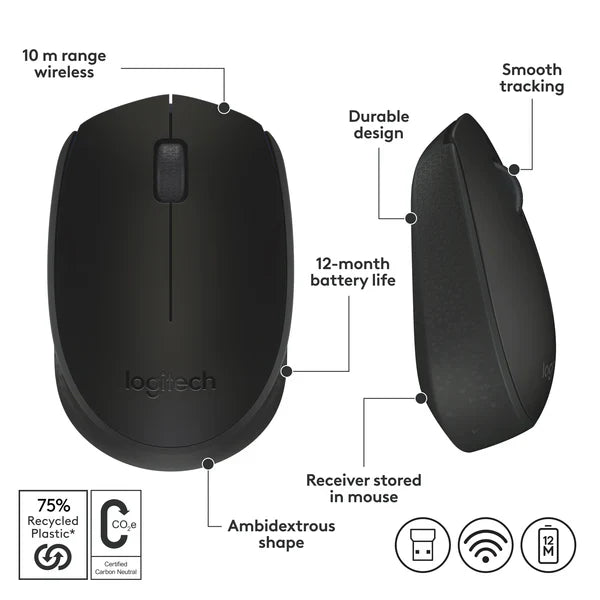 Logitech M170 Mouse Wireless â€“ Comfortable & Reliable