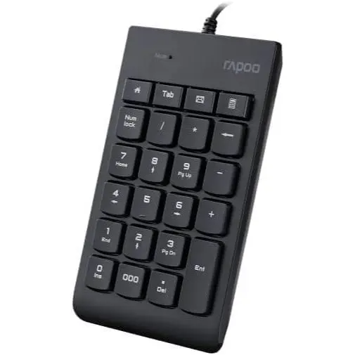 Rapoo K10 Wired Numeric NumberPad Keyboard, Black