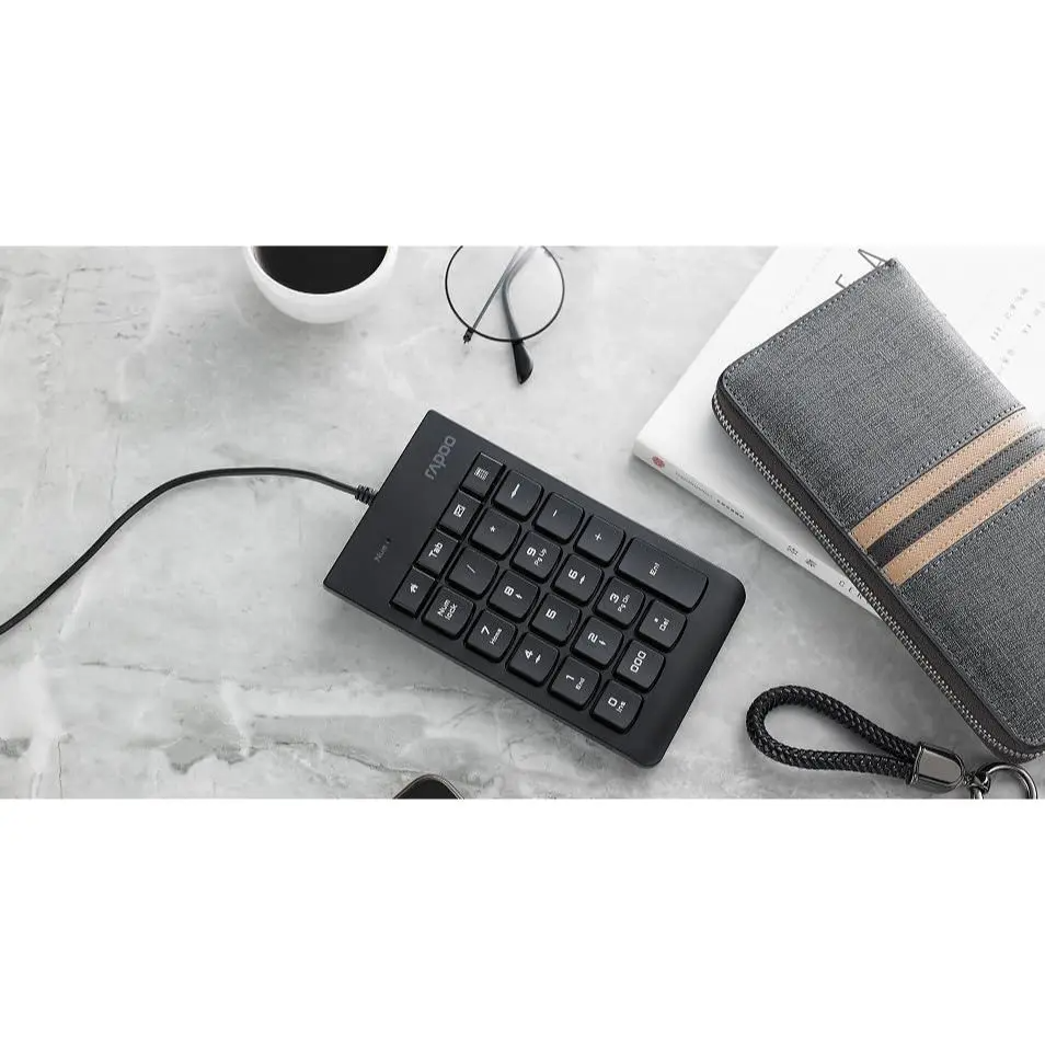 Rapoo K10 Wired Numeric NumberPad Keyboard, Black