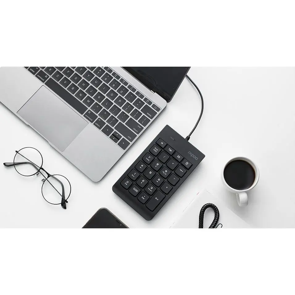 Rapoo K10 Wired Numeric NumberPad Keyboard, Black