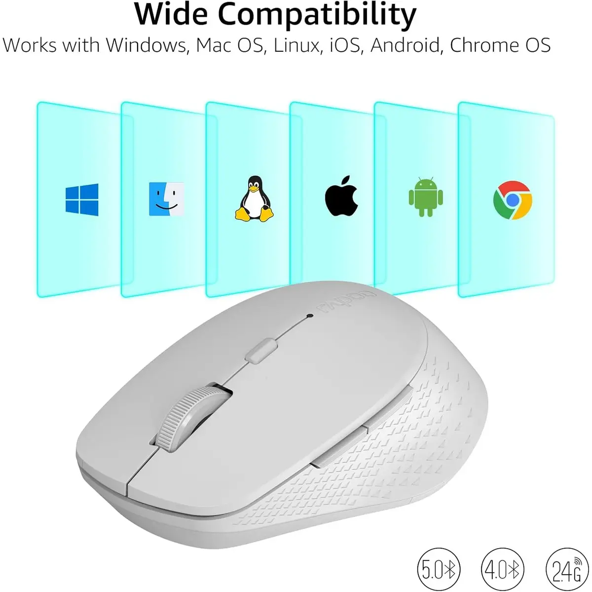 Rapoo M300 Silent Wireless Mouse Light Grey