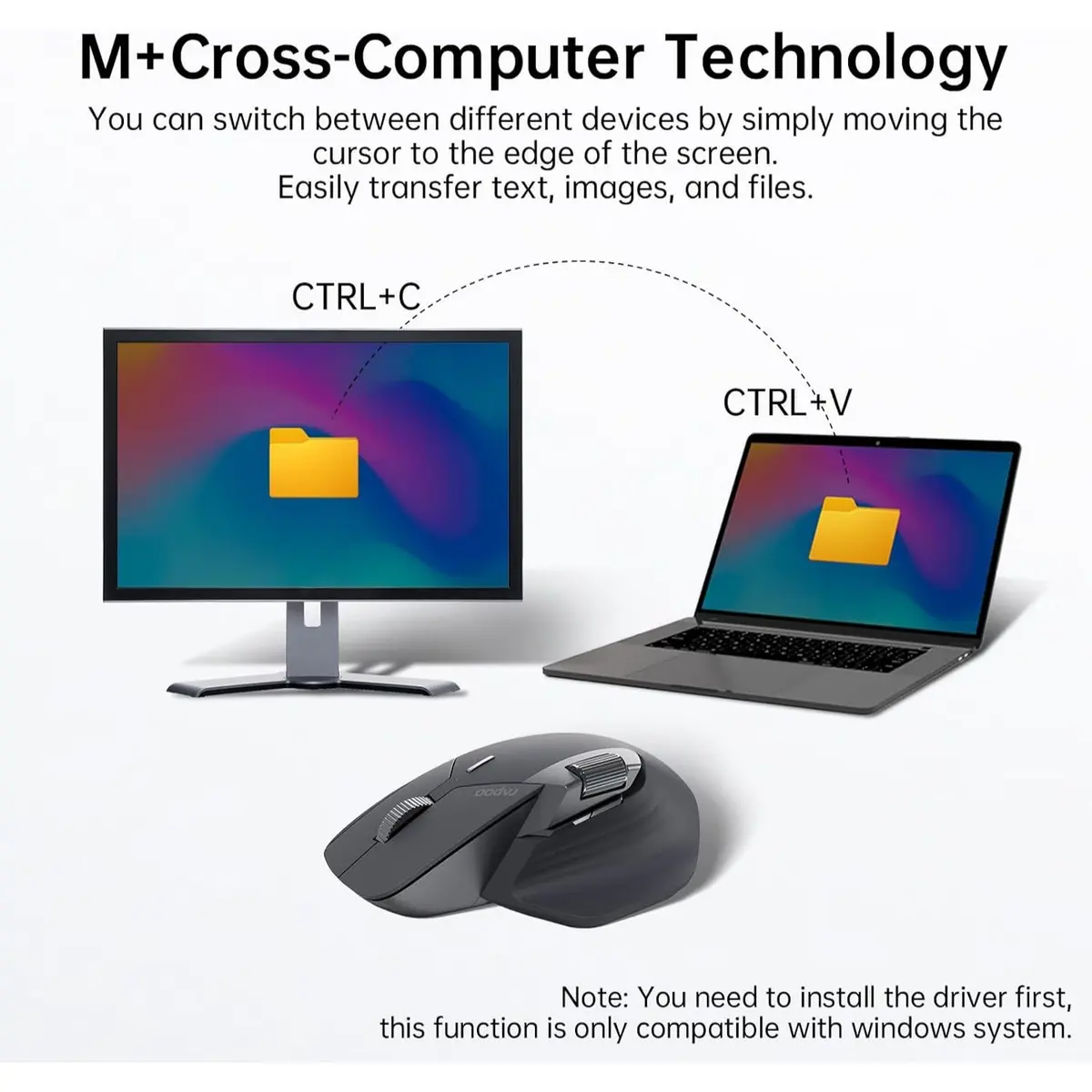 RAPOO MT760L Multi-mode Wireless Mouse  Light Black
