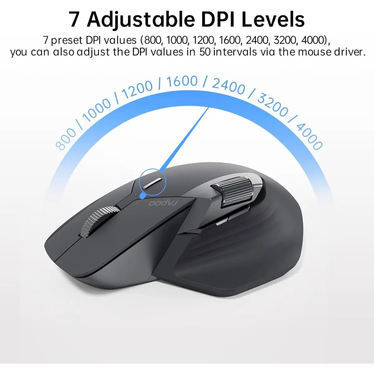 RAPOO MT760L Multi-mode Wireless Mouse  Light Black
