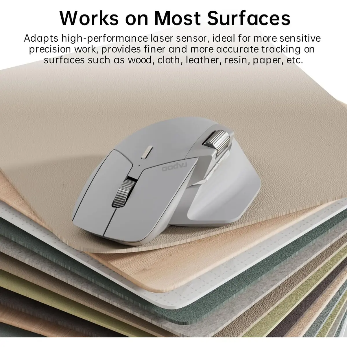 RAPOO MT760L Multi-mode Wireless Mouse  Grey White