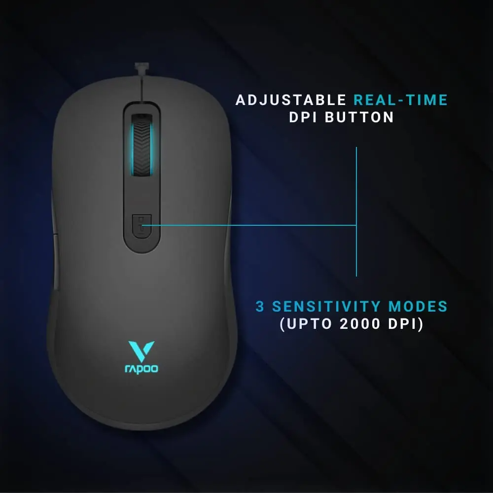 Rapoo V16 RGB Optical Gaming Wired Mouse