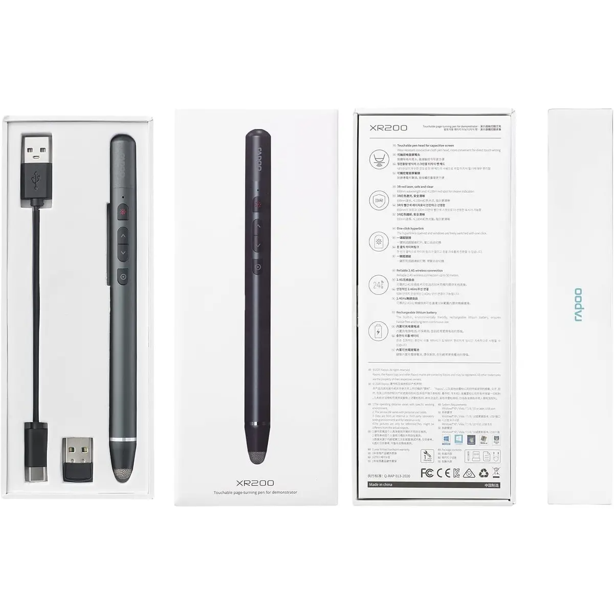 Rapoo XR200 Wireless Presenter with Touchable Pen - Black