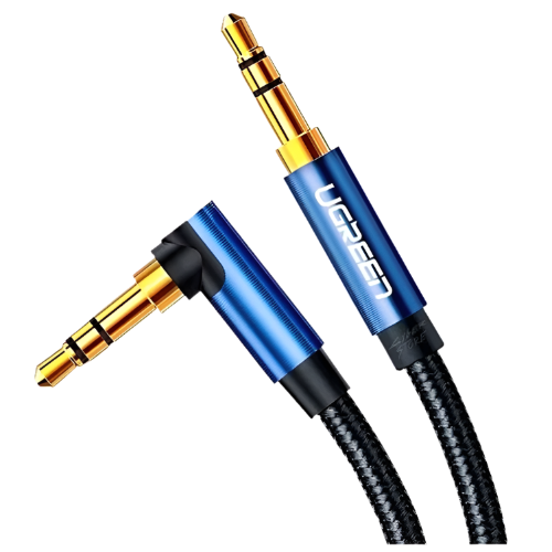 Ugreen 3.5mm Metal Cable Metal Audio Cable Gold-Plated Braided 1.5M (Blue)